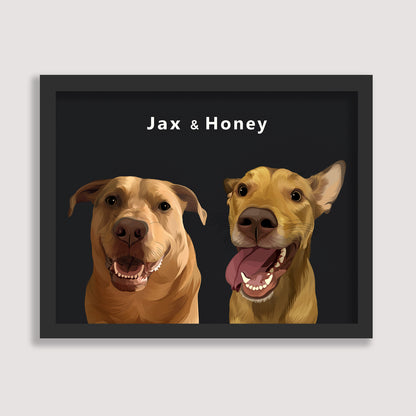 Custom Two Pet Portrait