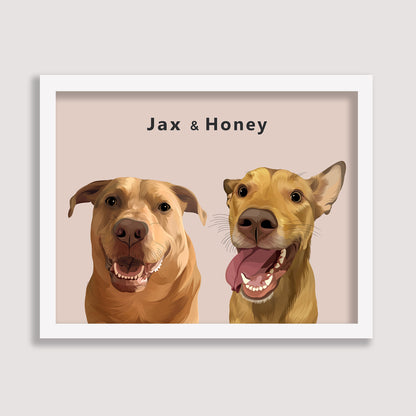 Custom Two Pet Portrait