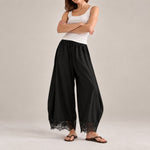 Lace Trim Wide Leg Pants