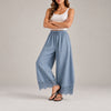 Lace Trim Wide Leg Pants
