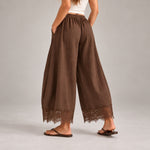 Lace Trim Wide Leg Pants