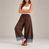 Lace Trim Wide Leg Pants