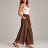 Lace Trim Wide Leg Pants