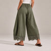 Lace Trim Wide Leg Pants