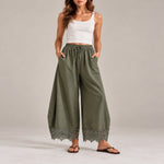 Lace Trim Wide Leg Pants