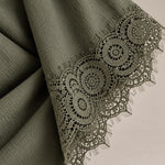 Lace Trim Wide Leg Pants
