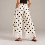 Lace Trim Wide Leg Pants