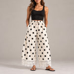 Lace Trim Wide Leg Pants
