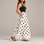 Lace Trim Wide Leg Pants
