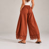 Lace Trim Wide Leg Pants
