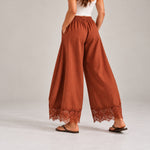 Lace Trim Wide Leg Pants