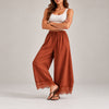 Lace Trim Wide Leg Pants