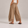 Lace Trim Wide Leg Pants